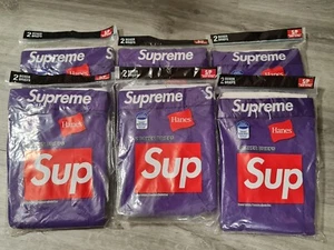 Supreme Hanes Boxer Purple/Pink/Olive/Leopard/Camo/White-Black Paisley-S M L - Picture 1 of 24