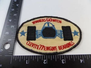 Vintage ( WINNERS GO WITH CLEVITE 77 ENGINE BEARINGS ) Iron On / Sew On Patch - Picture 1 of 2