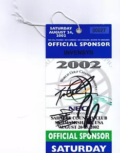 Justin Leonard Davis Love Tom Lehman +3 Signed 2002 NEC Invitational Ticket - Picture 1 of 2