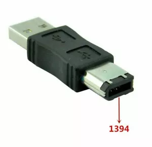 Firewire IEEE 1394 6 Pin Male to USB 2.0 A Male Adaptor Convertor Connector - Picture 1 of 7