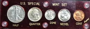 1942 S Silber US Mint Set Gem BU Münzen in rotem Kapitalhalter LUSTER GALORE - Bild 1 von 13