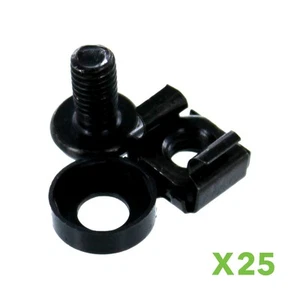 25 Stück Lot-M6 Rack Mount Käfig Muttern & Schrauben mit Unterlegscheiben-Vierkant Clips Server - Bild 1 von 4
