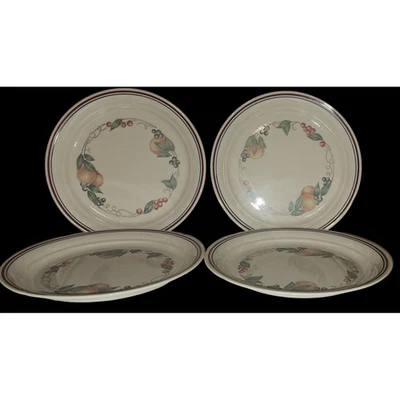VTG 90's Corelle By Corning Fruit Design 8.5" Salad Plates Set Of Four USA Made - Image 1 of 4