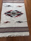 Vtg Chimayo Handwoven Wool Trujillo Ivory Native Southwest 85 X 50 in