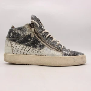 Giuseppe Zanotti High Top Shoes Snake Men's Size EU 44 Zip Sneakers Italy - Picture 1 of 11