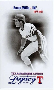 Texas Rangers Alumni Legacy Team Issued Postcard Bump Wills SGA - Picture 1 of 1