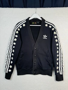 Adidas Pharrell Williams Cardigan - Men's L Fits S - Black Floral Embroidered - Picture 1 of 19