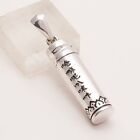 925 Sterling Silver Tube Capsule Locket URN Pill Poison Box Pendant Mens Jewelry