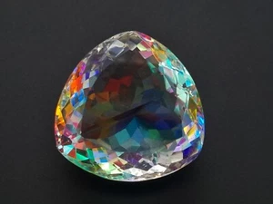 75.75 Ct Lab-Created EGL Certified Mystic Aura Quartz Trillion Cut Loose Gemst - Picture 1 of 6