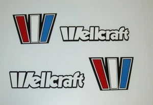 Wellcraft Outlined boat decals W 8x6 Marine Vinyl each 19.5 inch free USA ship - Bild 1 von 1