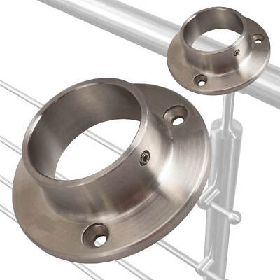 Wandflansch 2x Bodenflansch Wandanschluss Edelstahl Bodenanker Rundrohr V2A  - Image 1 of 2