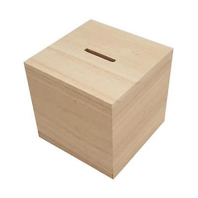 Cubo De Caja De Dinero De Madera Desnuda #8435 • 3.99€