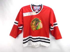 Vintage CCM NHL Chicago Blackhawks Red Hockey Jersey Youth L/XL Made in Canada - Picture 1 of 11