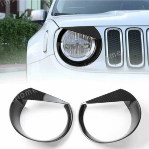 2*Fibra de carbono ABS Birdie Faro Cubierta Borde Lámpara para Jeep Renegade 2016-2018 - Imagen 1 de 6