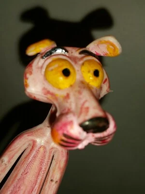 VINTAGE TOY PINK PANTHER RUBBERIZED ORIGINAL PLASTIC BAG FLEXIBLE LARGE 7" NEW  - Image 1 of 4