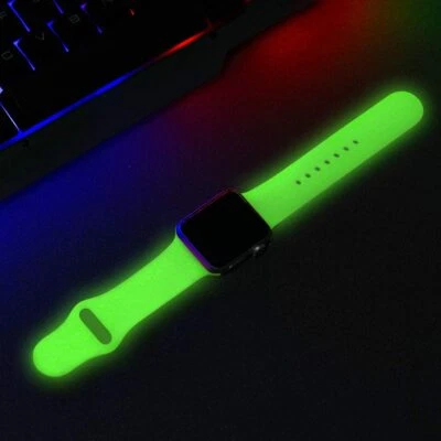 Luminous Silicone Sport Strap For Apple Watch Ultra 49mm 8 7 SE 6 5 4 38mm-45mm - Image 1 of 4