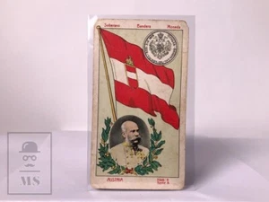 Antique Imperial Chocolate Card – Austria Flag, Coin & Emperor Franz Joseph - Picture 1 of 2