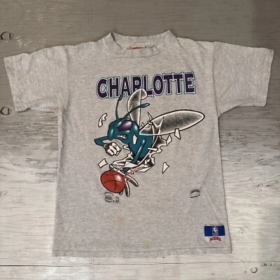 Camisa Juvenil Vintage Años 90 NBA Nuez moscada Charlotte Hornets Breakthrough Talla Mediana Foto 1 de 4