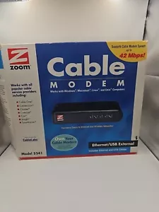 Zoom Cable Modem Ethernet/USB External Mod. 5241 Windows Mac Linus Unix Open Box - Picture 1 of 1