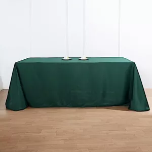 Hunter Green Polyester 90x132" Rectangle TABLECLOTHS Wedding Supplies Linens - Picture 1 of 8