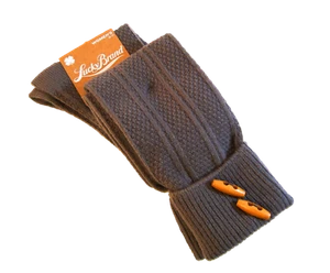 Lucky Brand Damen Overknee Socken mit Bündchen und Knöpfen taupe - NEU - Bild 1 von 1