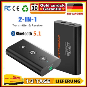 Bluetooth 5.1 Empfänger Transmitter Sender 2in1 Adapter für TV Kopfhörer Audio - Bild 1 von 22