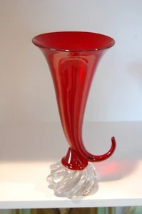 Antike - rote - Kunstglas Vase - Bild 1 von 11