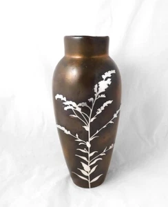 Antique Heintz Arts & Crafts Sterling On Bronze Vase 3622 ~ 12 1/4" - Picture 1 of 8
