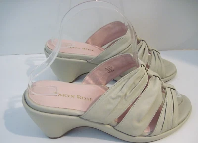 Taryn Rose Maison Light Taupe Slip On Wedge Sandals Women’s Size 8 1/2 M - Image 1 of 4