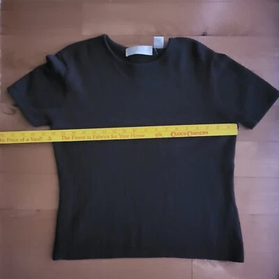 Blusa de malha Dana Buchman média marrom chocolate escuro - Imagem 1 de 3