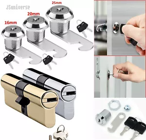 Cam Lock 20mm & 25mm / Cylinder Euro Barrel Door Lock UPVC Anti Snap Extra Keys - Picture 1 of 3