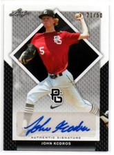 2016 Leaf Perfect Game National Showcase Black /50 John Kodros #BA-289 Auto