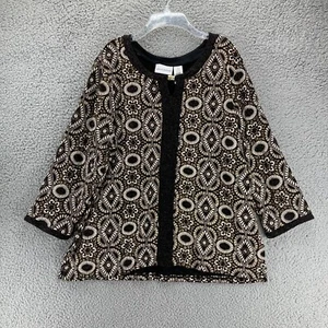 Alfred Dunner Knit Formal Tunic Top Womens XL Black & Gold Sparkle Glitter - Picture 1 of 13