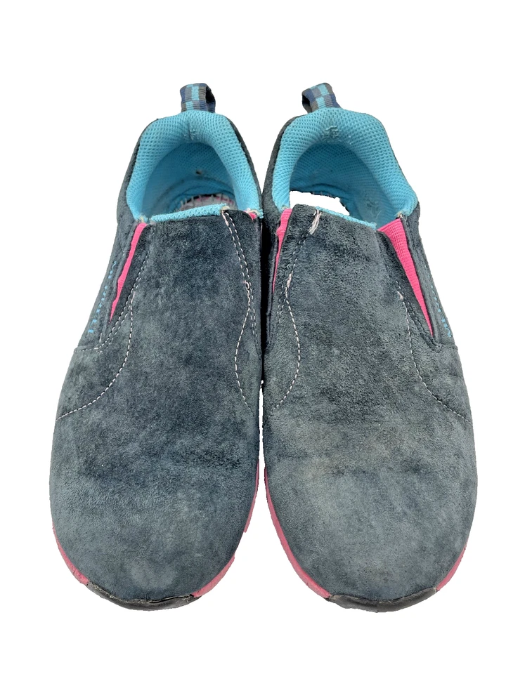 Zapato sin cordones Merrell Jungle Slide sin usar, en caja, gamuza azul marino rosa para niños talla 5 Foto 1 de 4