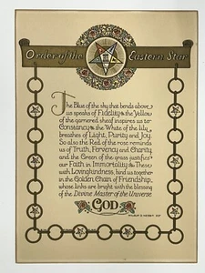 Vintage Order Of The Eastern Star Poem Wilbur Nesbit 1933 - Picture 1 of 3