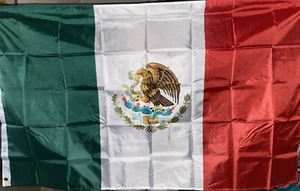 New 60” X 35.5” Polyester Mexico Flag Mexican Banner Sticker Lot Pride TJ - Picture 1 of 3