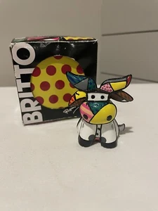 Romero Britto Mini Cow “Brazil” Figure Rare Retired 2.5" 1st Edition Box & Tag - Picture 1 of 9