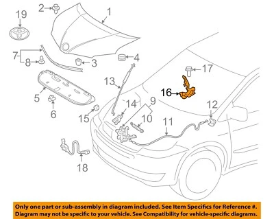 TOYOTA OEM 11-20 Sienna capó componentes-bisagra 5342008020 Foto 1 de 2