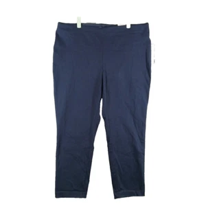 NWT $60 Charter Club Cropped Pants "Tummy Slimming" Size 18 Navy Blue - Picture 1 of 14