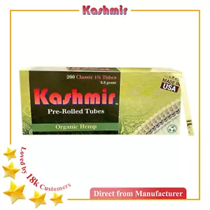 Organic Hemp Pre Rolled Tubes 1-1/4 Size Cigarette Filter Tubes 200 ct -Kashmir - Picture 1 of 10