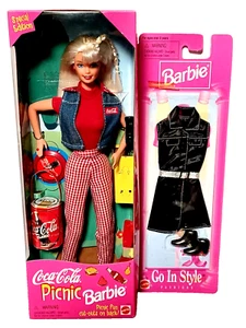 Mattel Coca Cola Picnic Barbie Doll Special Edition 1997 Plus Extra OutFit NIB - Picture 1 of 3