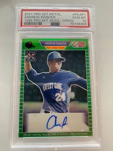 2021 LEAF PRO SET METAL AUTO ANDREW PAINTER GREEN /10 PHILLIES RC PSA 10 - Picture 1 of 2