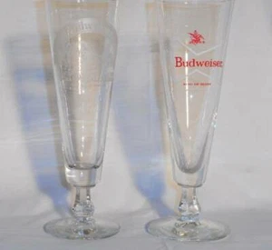 Rare Budweiser Clydesdale 1966 Pilsner Glass & Budweiser with Stems - Picture 1 of 8