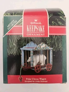 1991 Polar Bear Circus Wagon Hallmark Keepsake Christmas Ornament - Picture 1 of 5