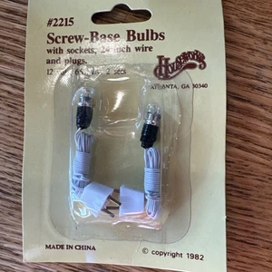 Houseworks #2215 1:12 Dollhouse 2 Pack Screw-Base Bulbs w/Sockets 24” Wire/Plugs - Picture 1 of 1