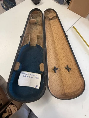 (B) ANTIQUE FITTED WOODEN VIOLIN COFFIN CASE - Image 1 of 4