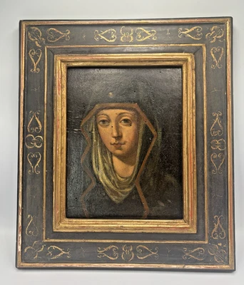 Antique Oil Painting Madonna  17th / 18th Century after Giovanni Battista Salvi - Image 1 of 4