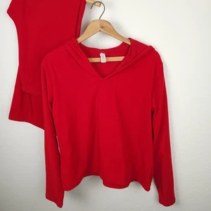 Gap Body Womens Red Track Suit Lounge Set Sweatpants Fleece Hoodie Pullover M/L - Picture 1 of 23