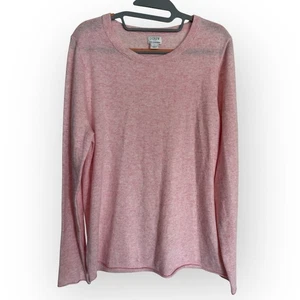 J. Crew 100% Cashmere Sweater Pink XL Crew Neck Long Sleeve Soft Luxury Knit - Picture 1 of 6