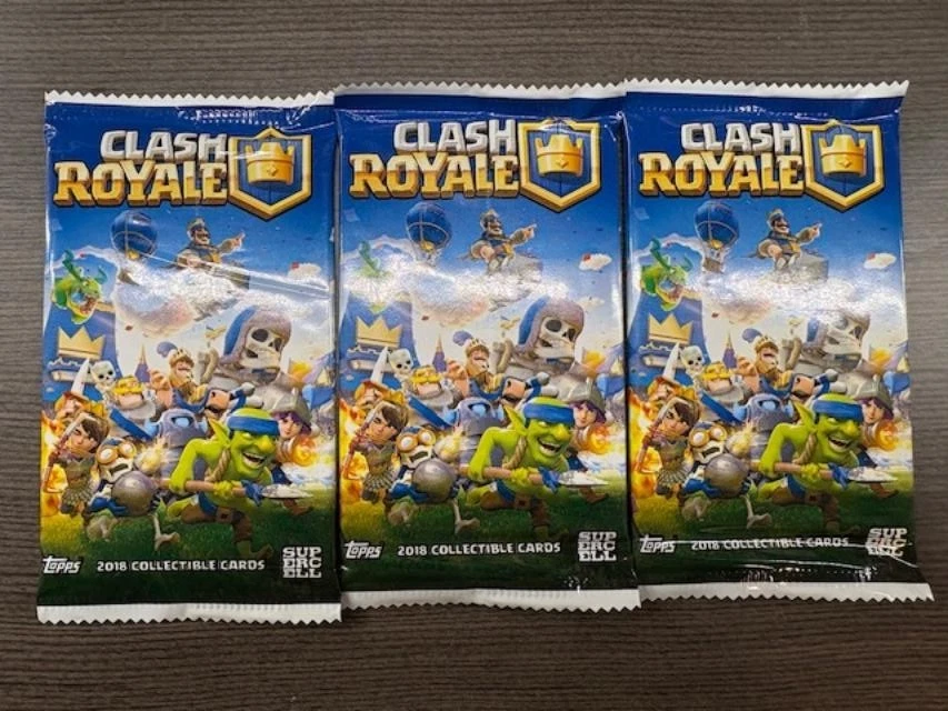 3 Unopened packs Clash Royale trading cards + Bonus cards 2018 Topps free ship - Image 1 of 1